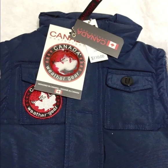 CANADA WEATHER GEAR Boys Insulated Vest size 5/6 NAVY NWT - Picture 2 of 6